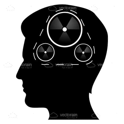 Silhouette of Man’s Head with Gear Set